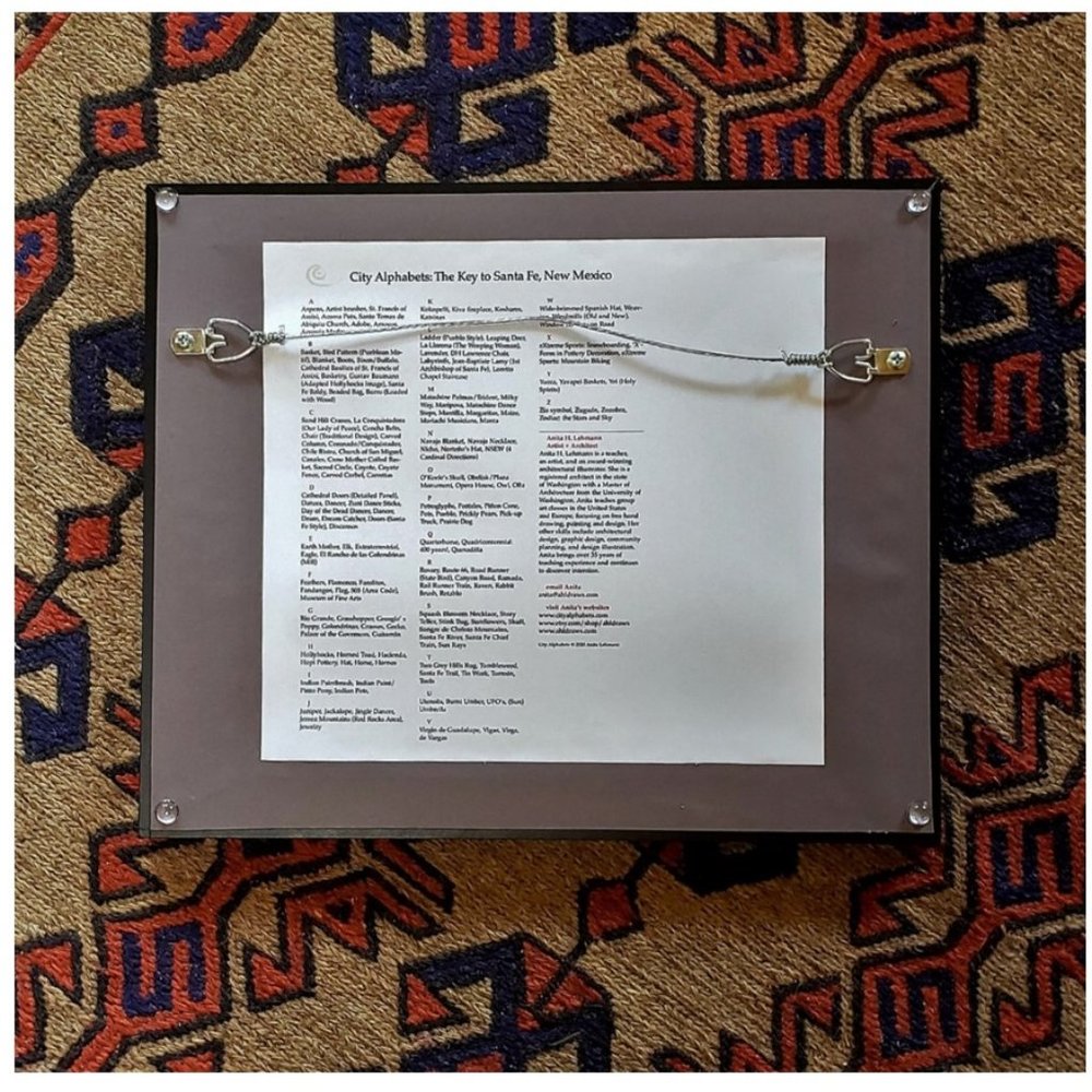 Small Santa Fe Alphabet, Hand Illustrated, Framed - Picture 7 of 14